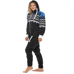 SKYLINEWEARS Women One Piece Pajama Unisex  Printed Non Foot Playsuit Hooded Jumpsuits & Onesie