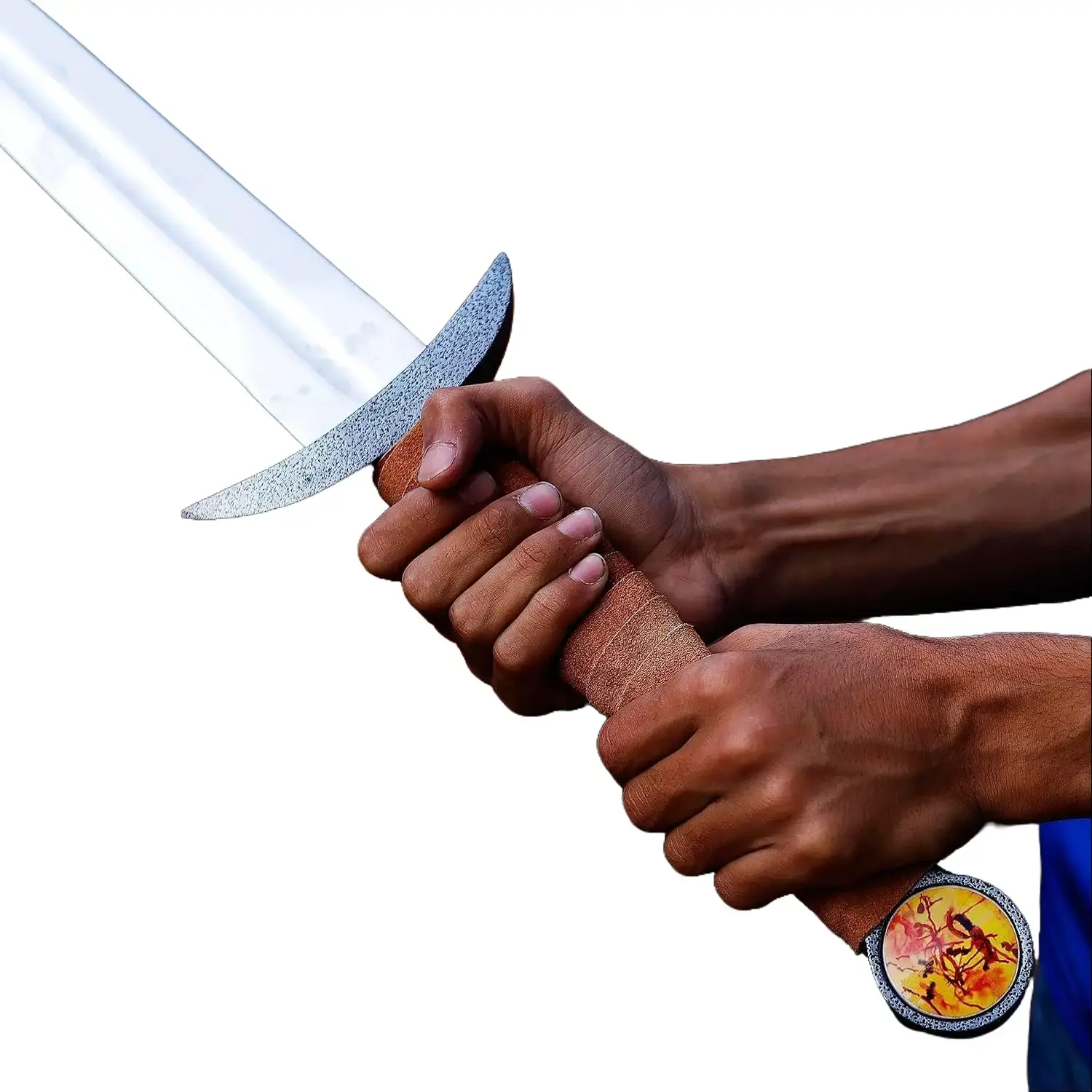 Uhtred-Inspired Viking Sword Replica, 36" Medieval Decor Display Sword with Mirror-Polish Blade and Scabbard