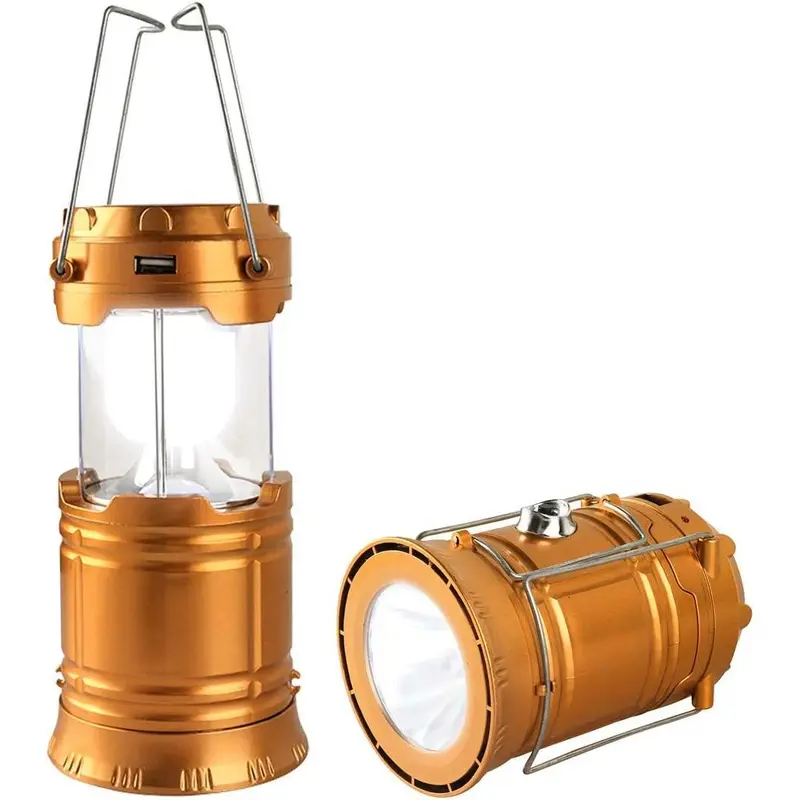 LED Camping Lantern, Solar and Rechargeable Lantern Flashlight Collapsible and Portable Light for Daily/Camp/Hiking/Night Fishing//Hurricanes/Storm(1 Pack)
