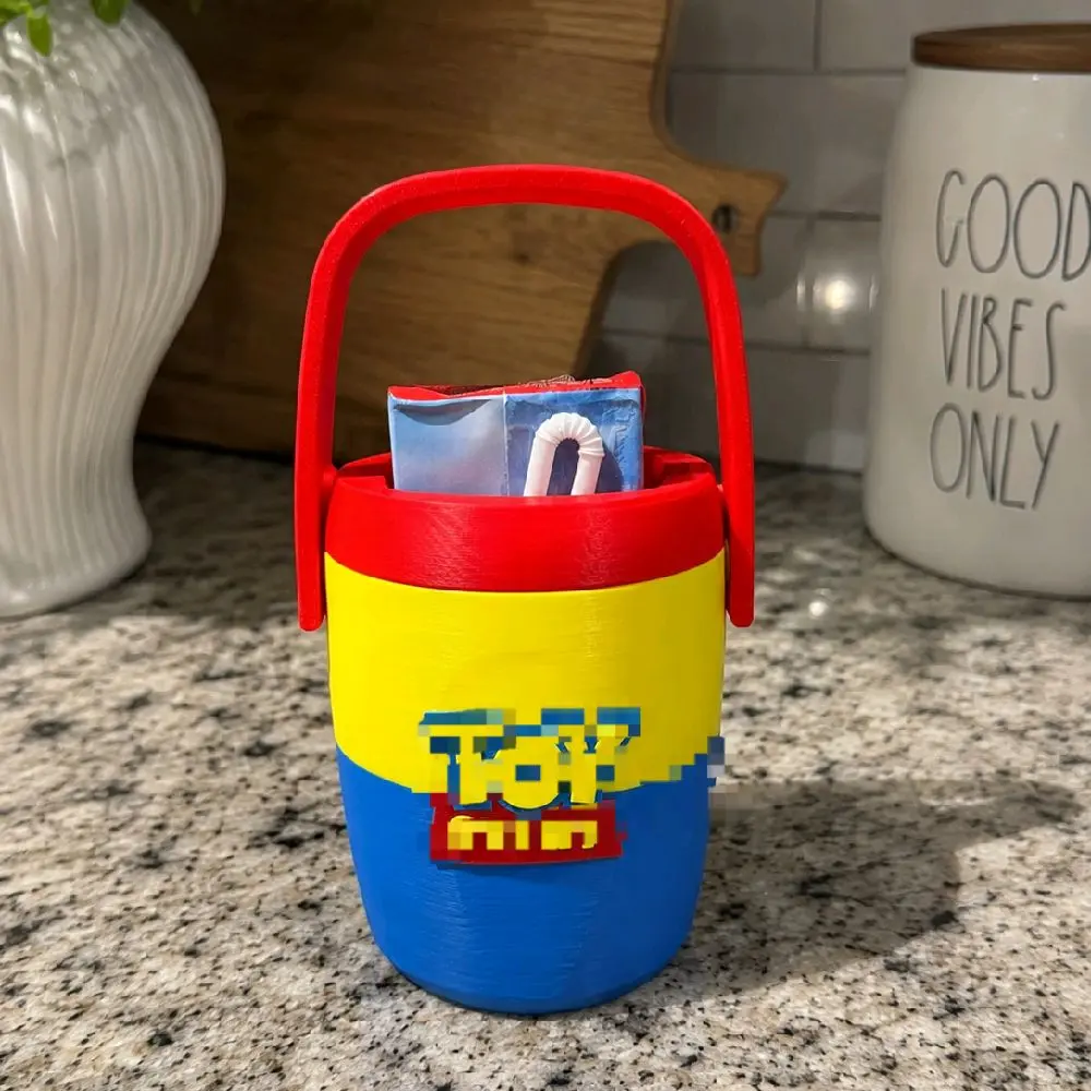 Toy Inspired Kids Juice Box Holder with Handle, Juice Box Koozie, Drink Carrier for Toddlers, Party Favor Cup Sleeve, Reusable Beverage Holder