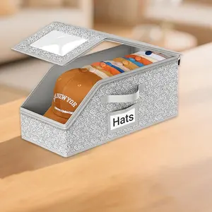 Stackable Baseball Cap Storage Box Stackable Hat Storage for Baseball Caps  Durable Foldable Cardboard Organizer  Large Capacity Hat & Toy Storage Solution, Versatile Home & Bedroom Organizer, Dustproof, Space Saving