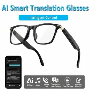 New smart AI translation glasses, HIFI wireless Bluetooth headphones, available in two styles: transparent and sunglasses.