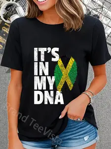 100% Cotton IT'S IN MY DNA Jamaica Flag Jamaican Pride Men Women Kids T-Shirt