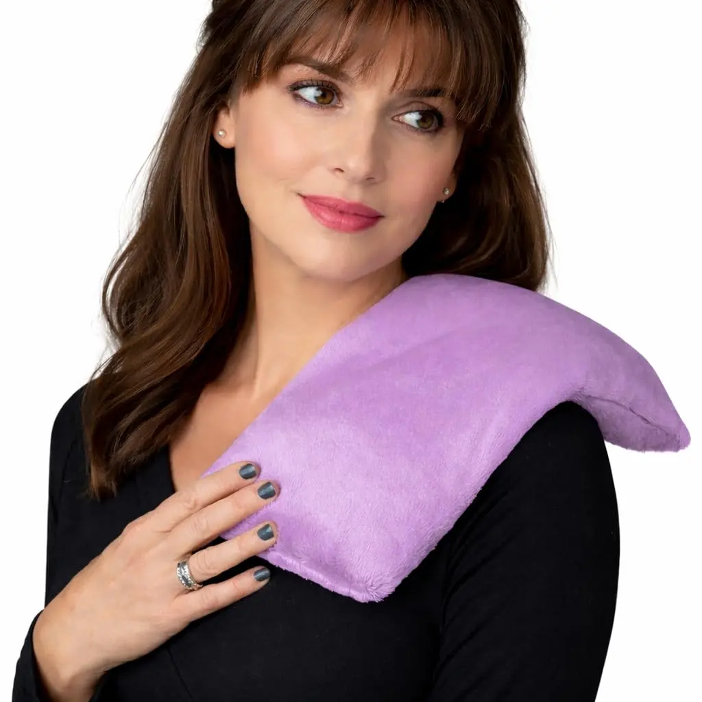 Herbal Concepts Aromatherapy Shoulder Heating pad– Rectangular Organic Flaxseed, Yarrow & Hops Heat Pad – Hot & Cold Microwave Heating Pad for Neck and Shoulder & Back Pain Relief, Lavender