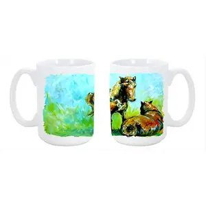 212 MAIN Horse Theme 15oz Large Ceramic Mug - Reusable, Washable, Dishwasher Safe, Microwavable, Ideal for Tea and Drinks, Reuse