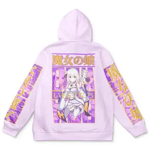 Emilia Re: Zero Streetwear Hoodie - Ape Hoodies Japanese Anime Style Zip Up Hooded Sweatshirts Men Women Fashion Y2k Oversized Pullovers