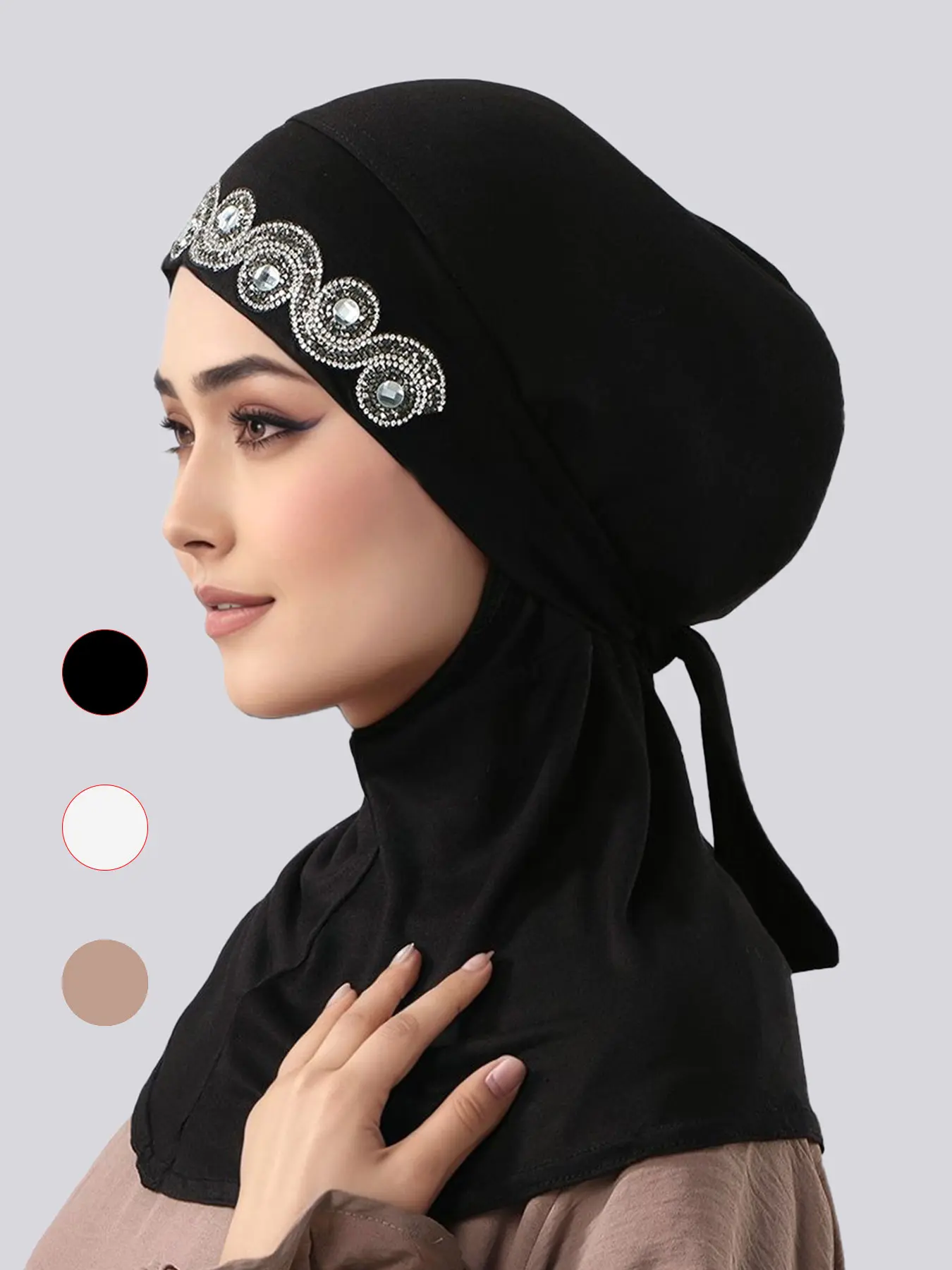 Women's Stretchy Jersey Turban Hijab Muslim Scarf, Modest Soft Fabric Head Wrap Suitable for All Occasions, Elegant Design for Everyday Use, Black, Modesty