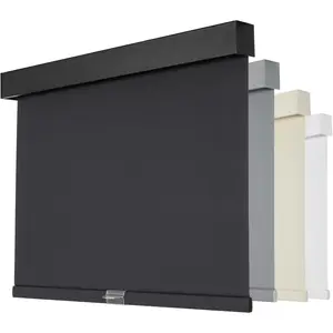 Cordless Blackout Roller Shades for Windows, Free-Stop With Valance, Thermal Insulated Fabric Blinds, UV Protection for Home and Bedroom (Black, 15" W x 64" H)