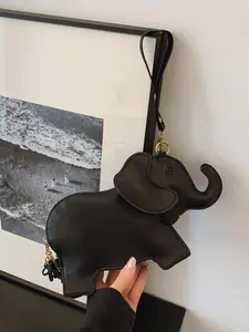 Creative Cute Elephant Saddle Bag for Women, Trendy Stylish 3D Animal Design Crossbody Bag, Chic Unique High-Quality Shoulder Purse