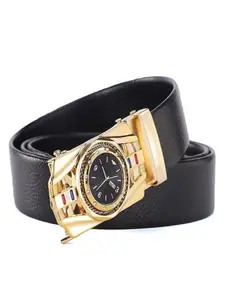 Men's belt, elegant popular automatic buckle belt, high-end versatile simple belt for men suitable for all seasons (watch buckle style)
