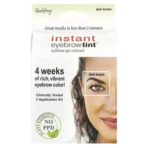 Godefroy Instant Eyebrow Tint™, Dark Brown, 3 Application Kit Godefroy Instant Eyebrow Tint™, Dark Brown, 3 Application Kit