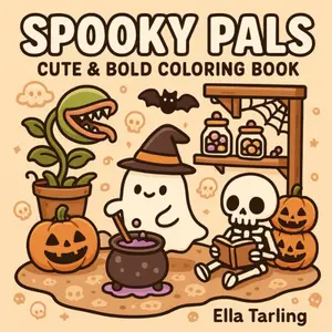 Spooky Pals – Cute & Easy Halloween Coloring Book for Kids & Adults -  Ella Tarling