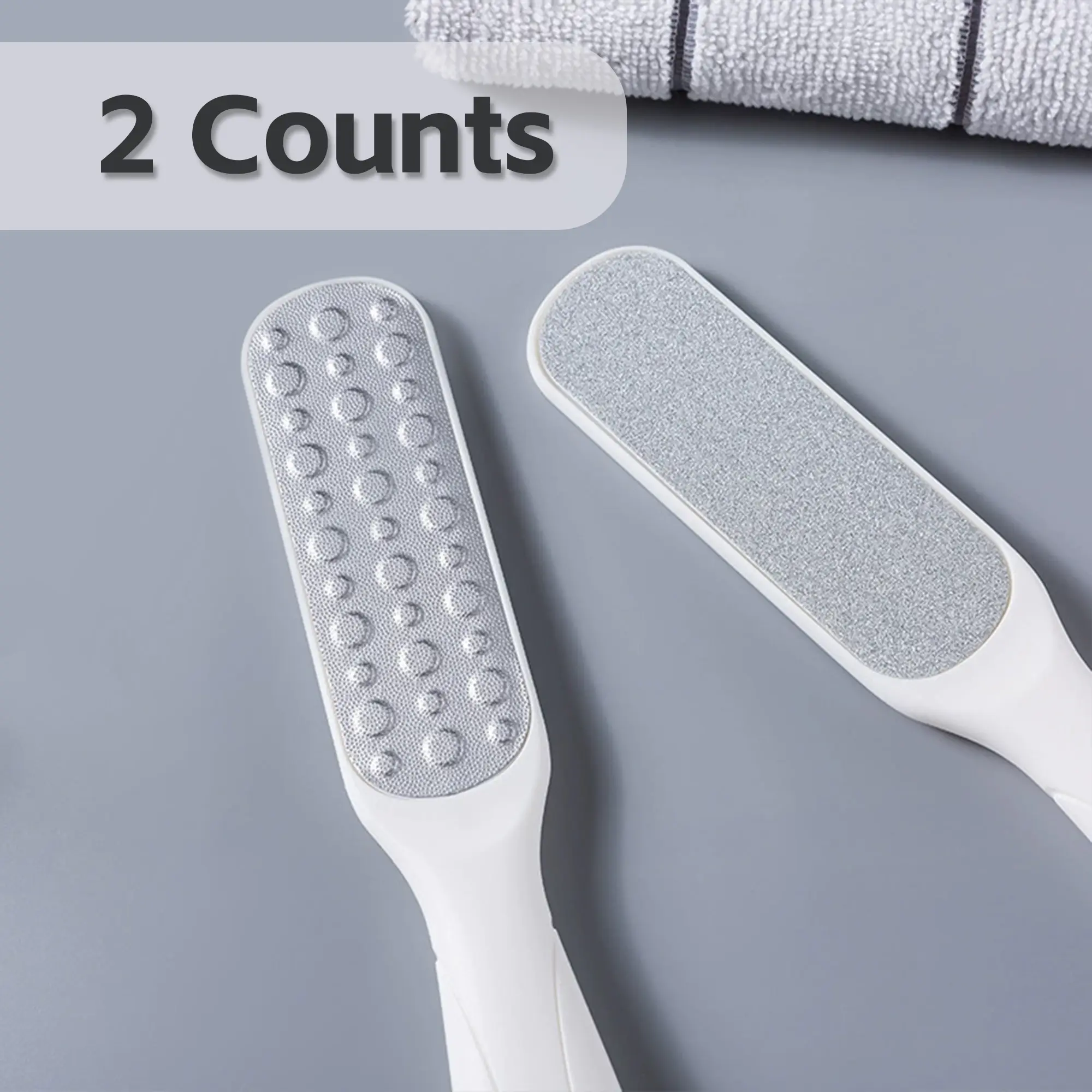 2 Counts Pedicure Foot Rasp File Remover Tool, Double-Sided Stainless Steel Pedicure Scrubber Rasp for Dead Skin Removal callus Remover