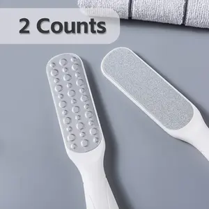 2 Counts Pedicure Foot Rasp File Remover Tool, Double-Sided Stainless Steel Pedicure Scrubber Rasp for Dead Skin Removal callus Remover