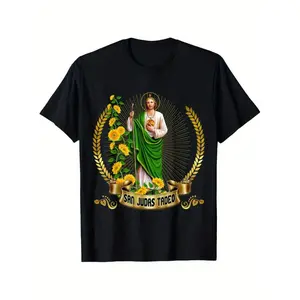 Saint Jude Thaddeus: Mexico's Defender of Lost Causes T-Shirt 100% Casual Crewneck