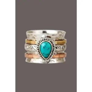 Teardrop Natural Stone Ring