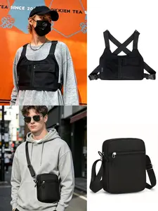 2pcs Street Style Unisex Vest Bag and Crossbody Bag, Graphic Backpack for All Seasons, Ideal for Travel and Daily Wear