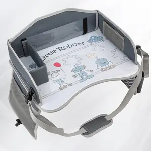 Portable Car Seat Tray for Kids, Travel Drawing Board, Foldable Storage Table, Safety Seat Accessory, Toy Holder, Car Seat Attachment