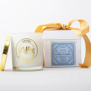 Pawsome Gold All Natural Candle Decor Bean - Calming Blend of Amber & Lavender for Soothing Atmosphere - Supports Local Animal Rescue Organizations