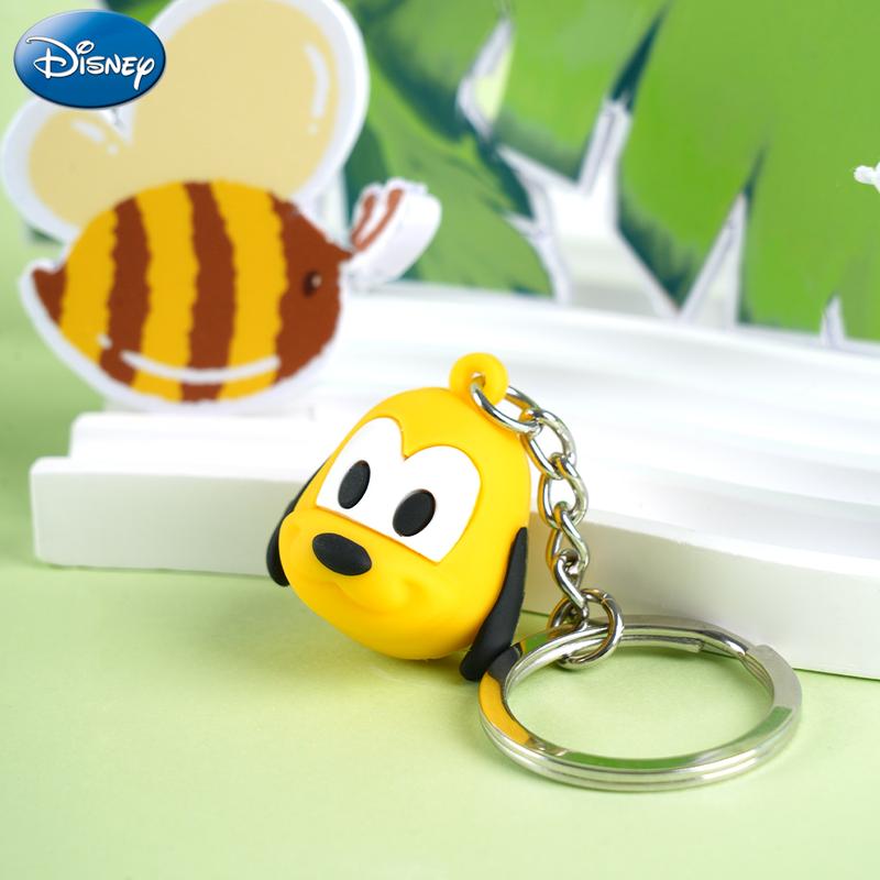 Disney Mickey Pluto PVC Keychain 1PC-Official License 3D Figurine Bag Clip Charms Anime Peripheral Backpack Decoration Car key Pendant Desk Ornament Durable Exquisite Alloy Gift