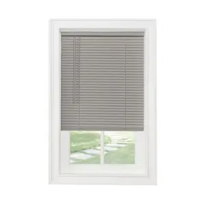 Achim MSG225GY06 25 x 64 in. GII Morningstar Cordless Light Filtering Vinyl Mini Blinds with 1 in. Slats, Grey