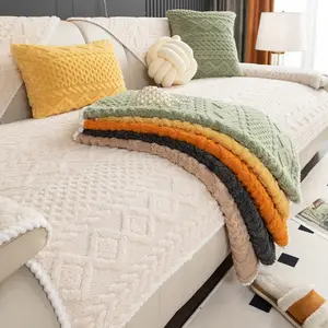 Solid Color Sofa Cover, Non-Slip Sofa Slipcover, Soft & Comfortable Sofa Towel, Soft Sofa Protector, Sofa Couch Covers, Perfect for Living Room Protection