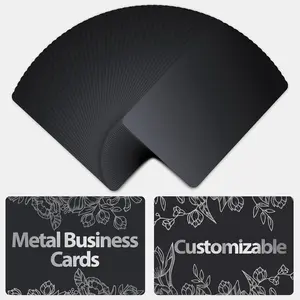 Custom Private Metal Business Card VIP Card Black Aluminum 3.39x2.13inch Compact Personalized Gifts Laser Engraving Ready Quality Material Sturdy Elegant