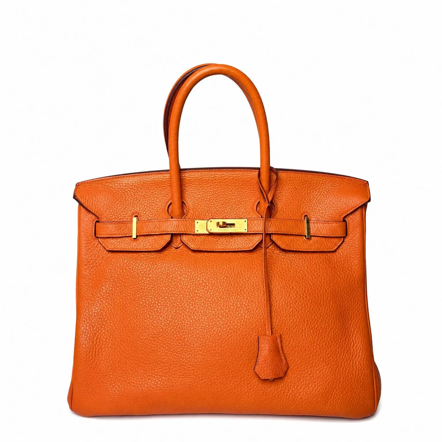 Pre-owned HERMÈS X Top Handle Bags Togo Birkin 30 Handle Bags Handbags Orange 2606270016