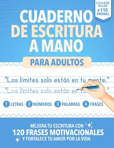 Cuaderno de Escritura a Mano para Adultos y Adolescentes con Letra Pequeña: Mejora tu Escritura, Trazando Letras, Palabras