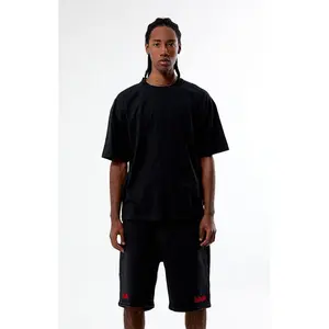 PS Basics Men's Black Basic Oversized T-Shirt