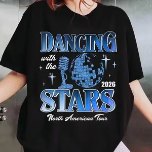Dancing With The Stars 2026 Tour T-Shirt, Graphic Cotton Tee, Crew Neck Short Sleeve, Trendy Unisex Streetwear, For Men For Women T