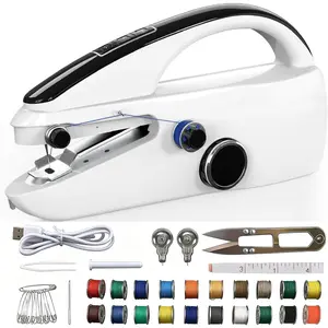Handheld Sewing Machines Small Mini Portable Hand Held Sewing Machine for Beginners Adult, Easy to Use and  Stitch with Two Speeds, Complete Sewing Kits 20 bobbins