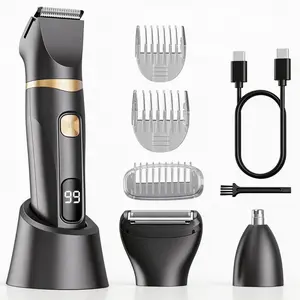 3 In 1 Electric Body Hair Trimmer, Cordless Electric Body Hair Shaver For Men, USB Charging Electric Shaver, Men's Hair Removal Tool, Husband Gift for Birthday & Christmas Comfort, USB Rechargeable Trimmer
