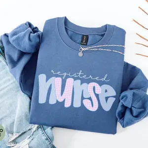 Registered Nurse Sweatshirt, Preppy Registered nurse Crewneck, RN Graduation Gift, women