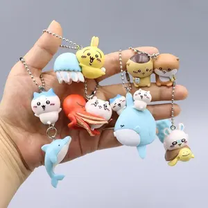 6pcs/set Chiikawa Doll Keychain Anime Cartoon Hachiware Usage Kawaii Bag Decorative Accessories Pendant Cute Girl Birthday Gift