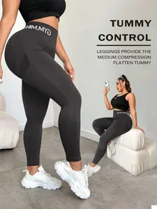 Plus Size High Waist Yoga Pants for Women, Athleisure Fitness Leggings, Sporty Tight-Fitting Running & Outdoor Fitness Joggers, All Season Comfortable Workout Wear