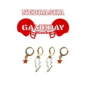 Nebraska Classic Gameday Earring Stack For Cornhuskers Game Day