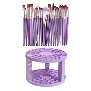 21 pc Makeup Brush Set w/Storage Rack in the color Lilac Durable Cosmetic