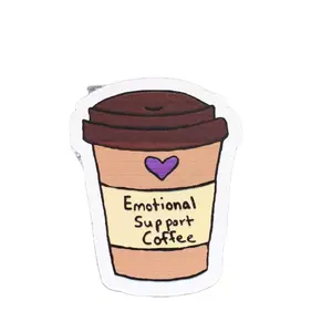 Emotional Support Coffee Vinyl Sticker - Perfect for Adding a Touch of Warmth to Your Space