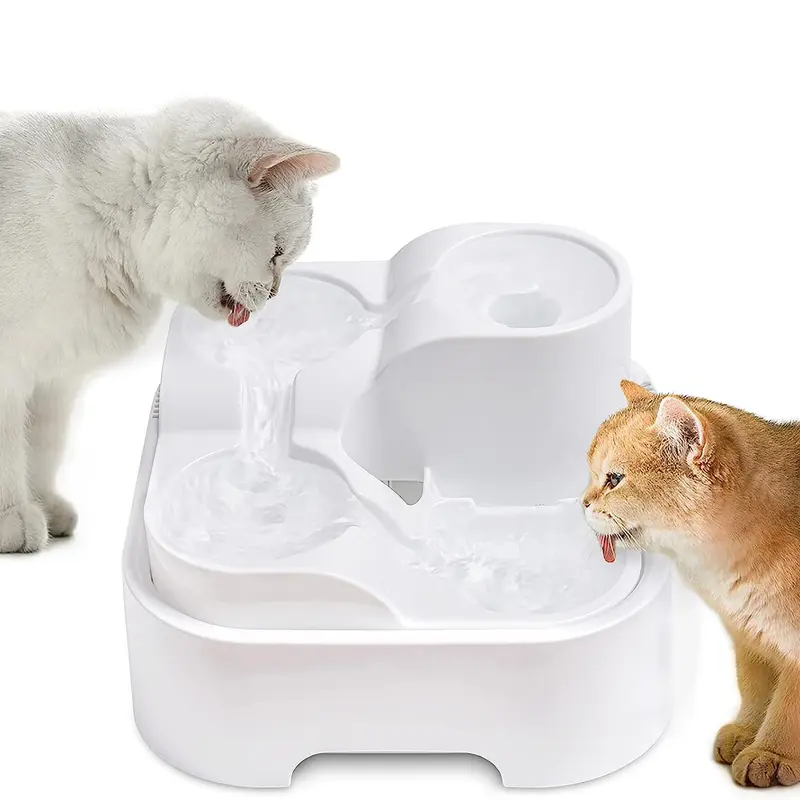 GOYJOY Automatic Cat Water Feeder Kit - 2.8L/95oz, 1.5W Silent Pump, 6-Layer 4-Level Design, LED Light, USB Power, Includes Filters, Freshwater Flow, Emergency Water Storage, Easy Installation (Indoor Cats)