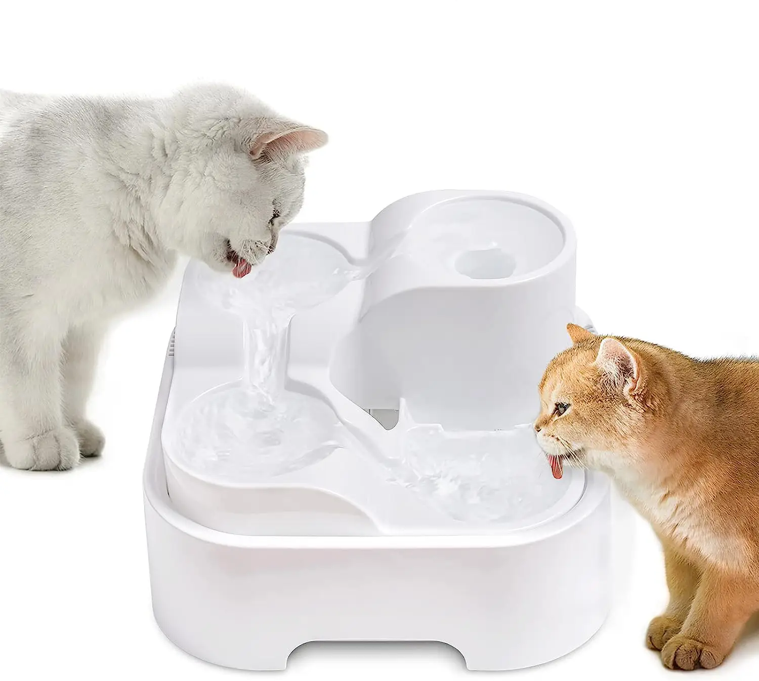 24/7 Automatic Fresh Water 2.8L Cat Water Fountain USB Powered Ultra Silent with LED Light and 3 Activated-Carbon Filters for Multi-Cat House