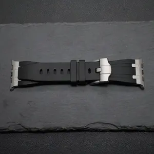 Silicone Watch Band, Replacement Watch Band for Apple Watch Ultra 2 1 49mm Series 9 45mm 44mm 42mm, Rubber Strap for iWatch 8 7 6 5 SE, Smart Watch Accessories