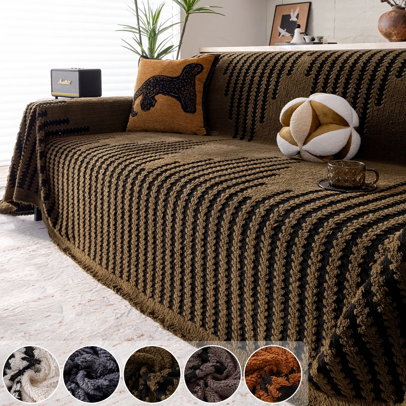 Multifunctional Woven Sofa Blanket, Reusable Dust Cover for Couch Lounger Armchair, All-Purpose Decorative Throw for Living Room, Sofa Couch Covers, Washable Couch Cover
