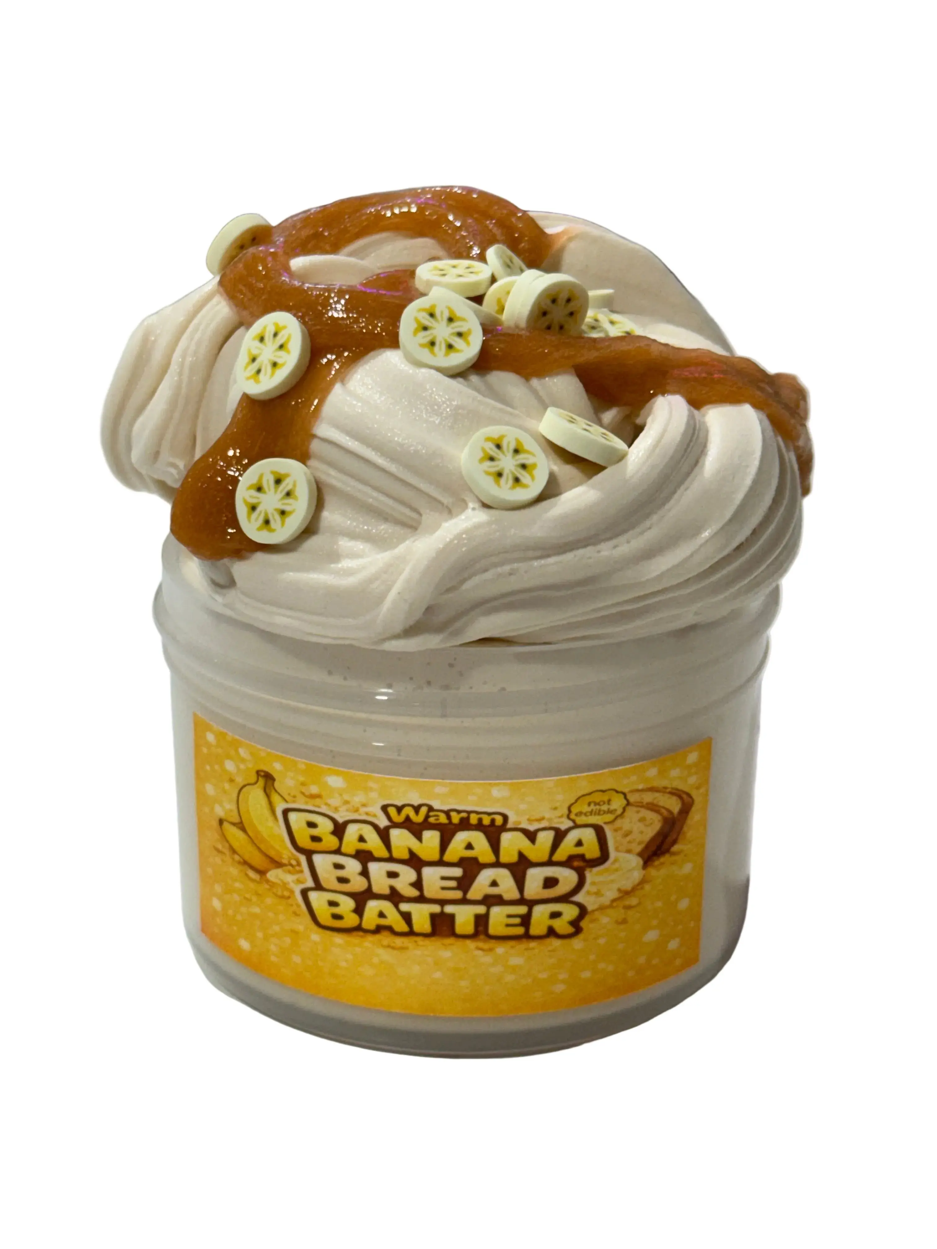 Warm Banana Scented Butter Slime - Doughy Glue-Clay Stress Relief Toy, Smooth Batter Feel Relaxation Play Classic Novelty Item with White Glue Base, Banana Bread Inspired