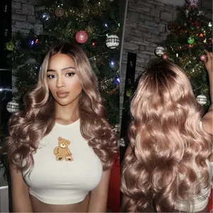 LUVME PreMax Wigs Gorgeous Ombre Color Loose Wave Glueless Lace Blonde Hair Wig Pre-cut Lace