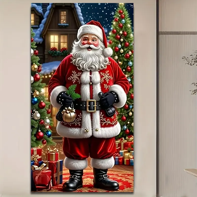 5D DIY Diamond Painting Kit Large Size Santa Claus Gift Pattern, Diamond Pattern Design, Creative Handmade Relaxing Canvas Home Decor for Bedroom Living Room Office Bathroom