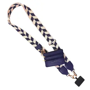 Save The Girls Clip & Go Strap w/Zippered Pouch - Chevron Pattern, Detachable Design for Phone & Card Use