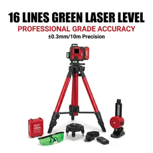 Milwaukee 16 line cross laser level set box ideal tool