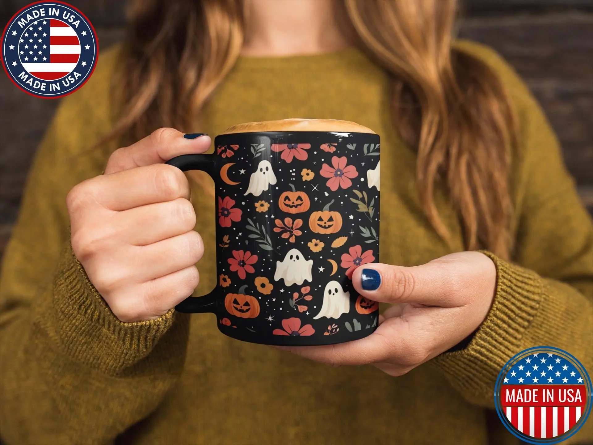 [Sale off up to 50%] Cute Ghosts Coffee Mug, Festive Halloween Ceramic Mug, Fall aesthetic, Halloween theme, perfect gift, Book Lover Teacup, Book Lover Gifts