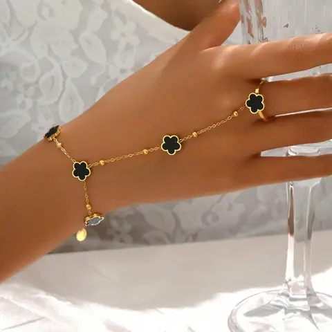 Vintage Flower Design Charm Bracelet, Elegant Bangle, Fashionable Jewelry for Women & Girls, Trendy All-match & Exquisite Jewelry for Birthday Gift, Boho Style Bracelet, Bracelets Jewelry